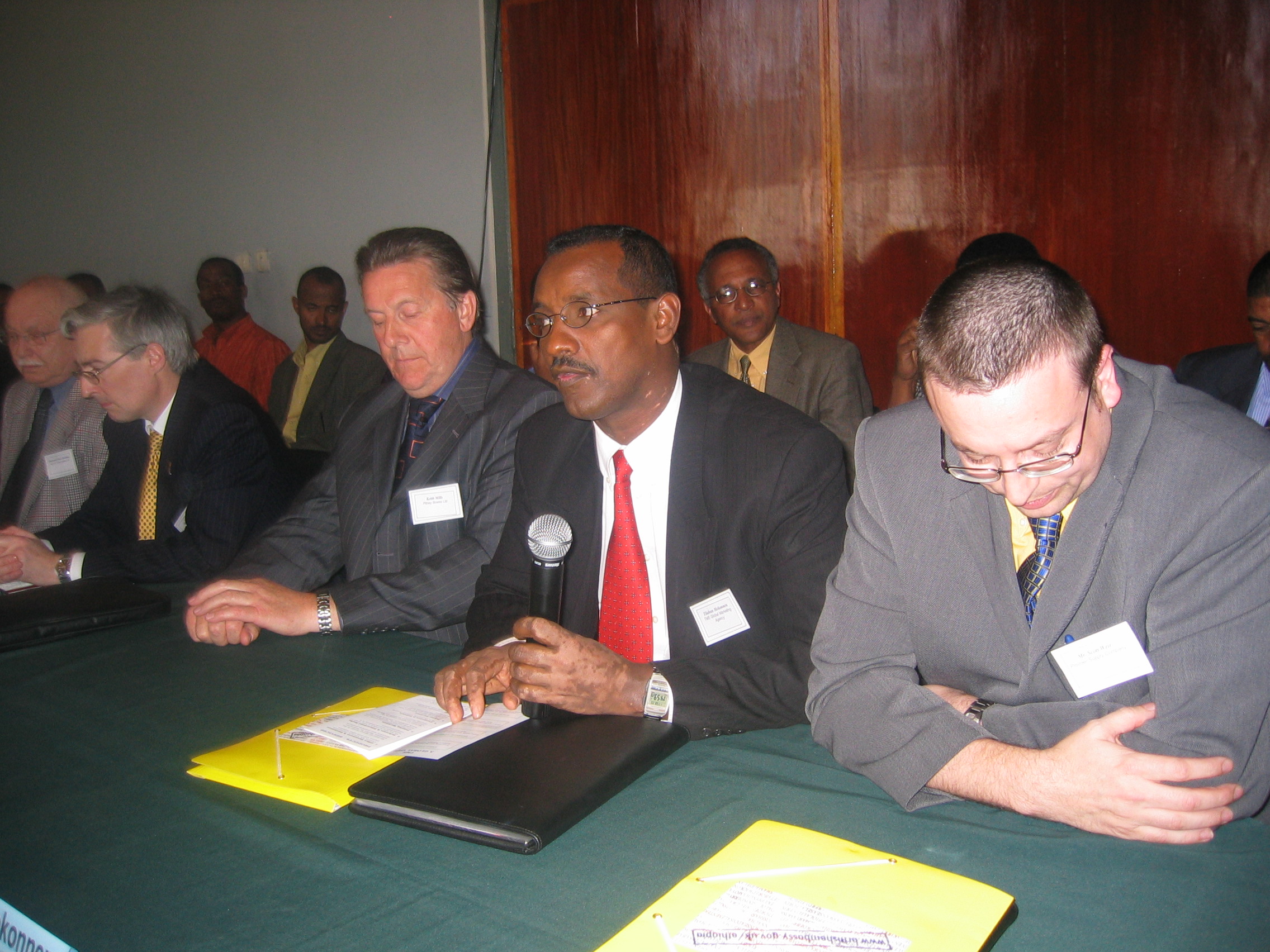 Mr Tilahun Mekonnen, Managing Director of TMS Global Marketing and Member of the British Outward Business Delegation in Ethiopia, speaking at the joint meeting with Members of the Ethiopian Chamber of Commerce & Industry